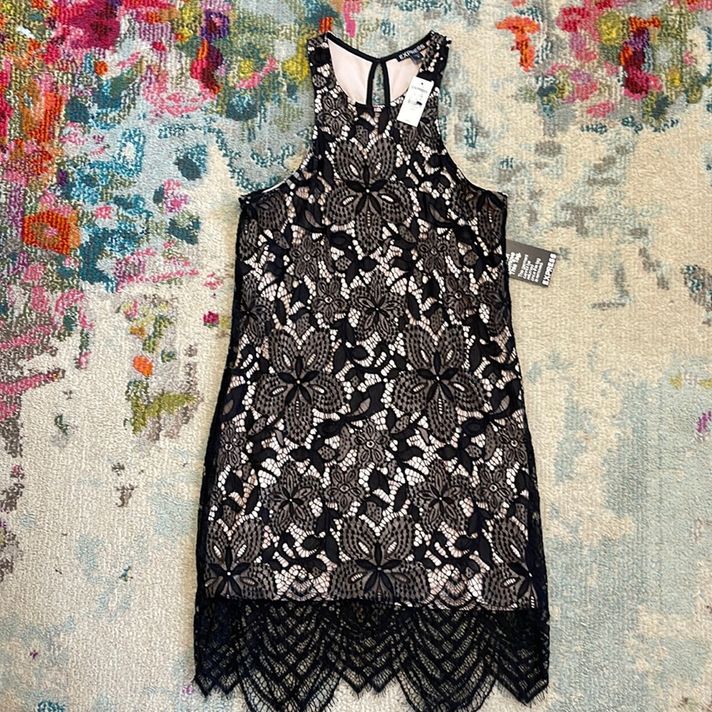 Express dress size small- nwt tan and black